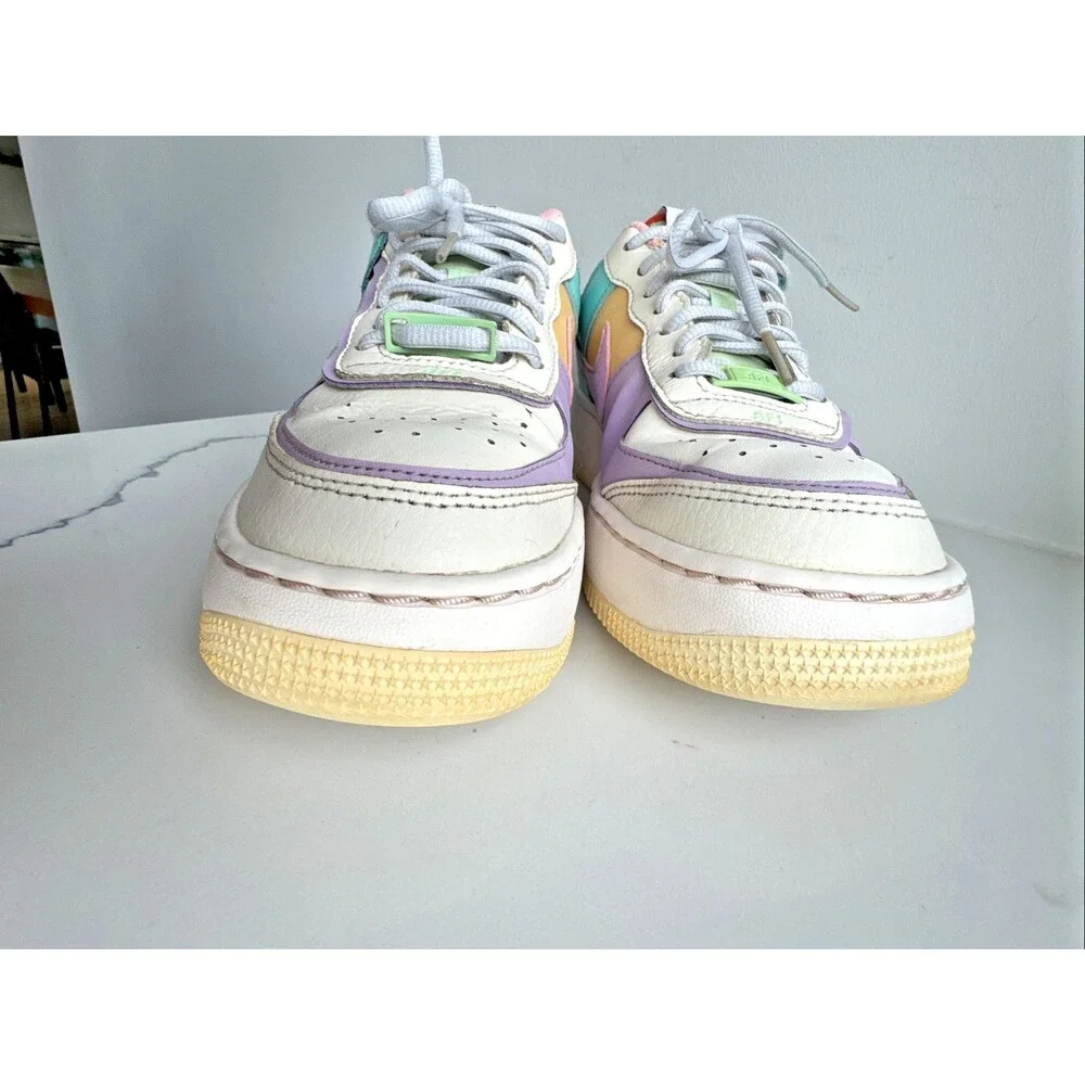 Nike Air Force 1 Shadow Women's Size 7.5 White Pink Mint Multi Color Sneakers